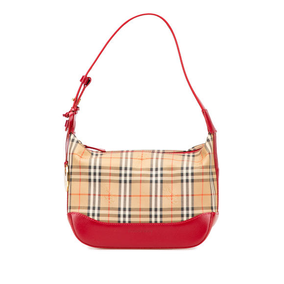 Pre-Loved Burberry Haymarket Check Canvas Shoulder Bag - Picture 1 of 10